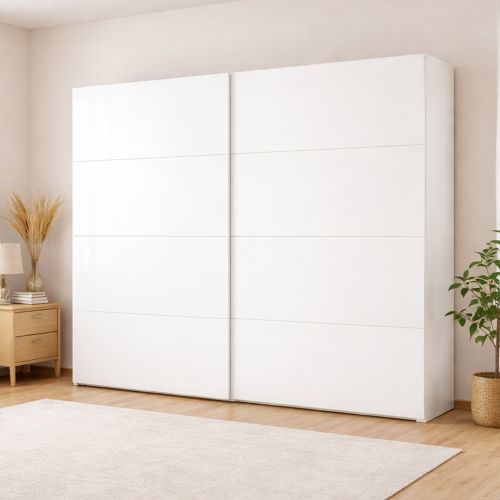 Guardaroba 2 ante bianco lucido 242x220h cm - Kauri