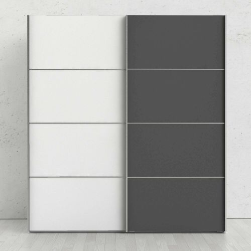 Guardaroba 2 ante Caprice, Mobile camera da letto, Cabina armadio portabiti, Armadio appendiabiti, 182x64 h202 cm, Bianco