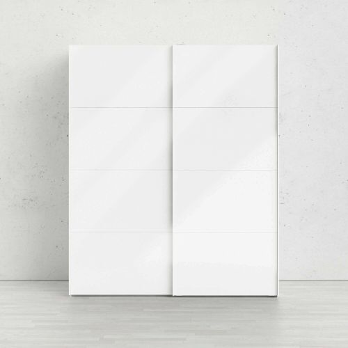 Guardaroba 2 ante Christa, Mobile camera da letto, Cabina armadio portabiti, Armadio appendiabiti, 182x62 h220 cm, Bianco