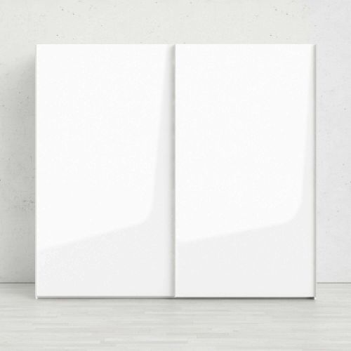 Guardaroba 2 ante Cyrille, Mobile camera da letto, Cabina armadio portabiti, Armadio appendiabiti, 61x243 h220 cm, Bianco