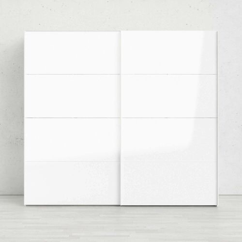 Guardaroba 2 ante Damienne, Mobile camera da letto, Cabina armadio portabiti, Armadio appendiabiti, 61x243 h220 cm, Bianco