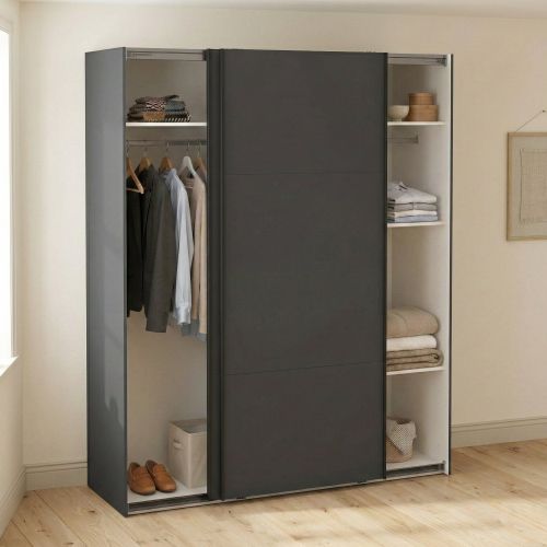 Guardaroba 2 ante- grigio ante scorrevoli 178x220h cm - Gomer
