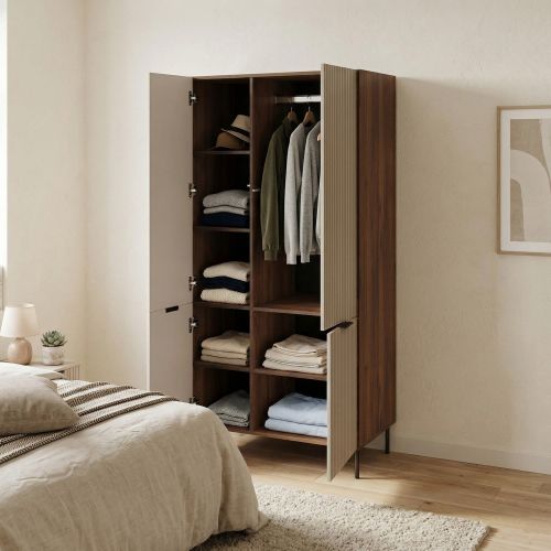 Guardaroba 2 ante Intelvi, 90x52 h185 cm, Beige