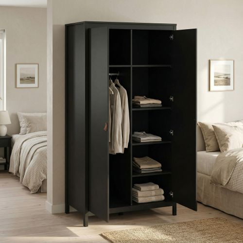 Guardaroba 2 ante nero 102x199h cm - Zagabria