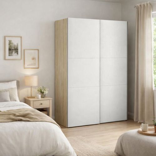 Guardaroba 2 ante quercia e bianco 147x220h cm - Almese