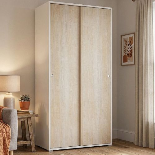 Guardaroba 2 ante rovere e bianco 90x195h cm - Alaysia