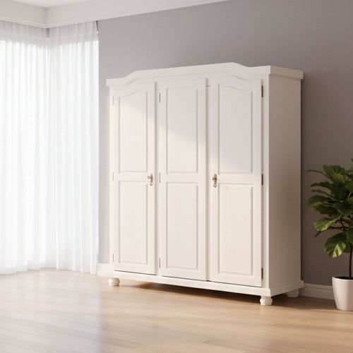 Guardaroba 3 ante- Bianco Appendiabiti 4 Ripiani 150x180h cm, Apertura Battente - Calosso