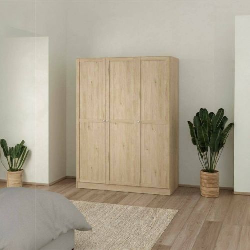 Guardaroba 3 ante Tilda, Mobile camera da letto, Cabina armadio portabiti, Armadio appendiabiti, 62x147 h200 cm, Rovere