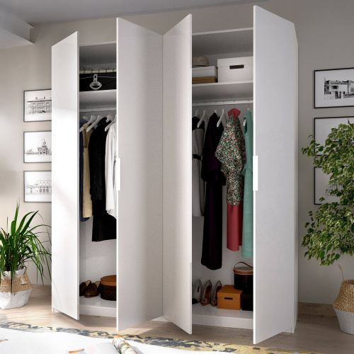 Guardaroba 4 ante bianco lucido 180x204h cm - Iuventas