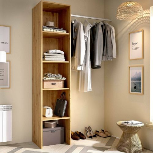 Guardaroba 4 ripiani effetto legno 137x185h cm - Adler