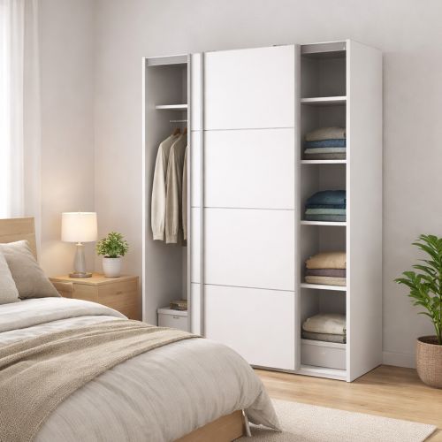 Guardaroba con appendiabiti bianco 122x201h cm - Andriano