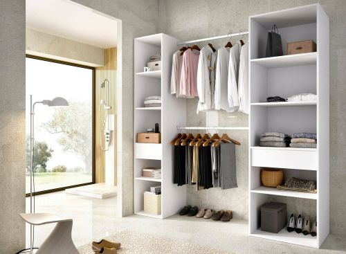 Guardaroba con appendiabiti bianco 200x205h cm - Amalio