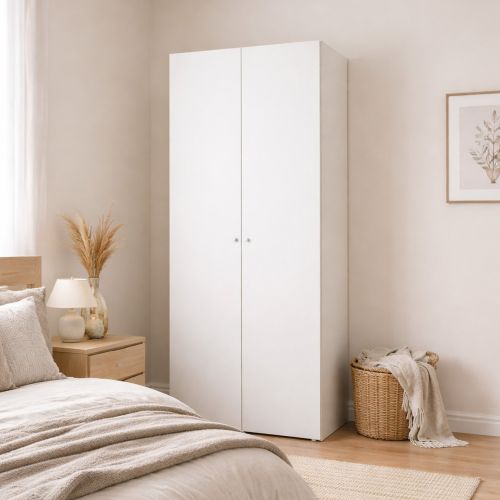 Guardaroba con appendiabiti bianco 98x218h cm - Alagna