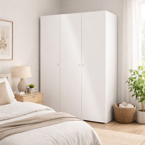 Guardaroba con appendiabiti bianco lucido 147x218h cm - Ernesto