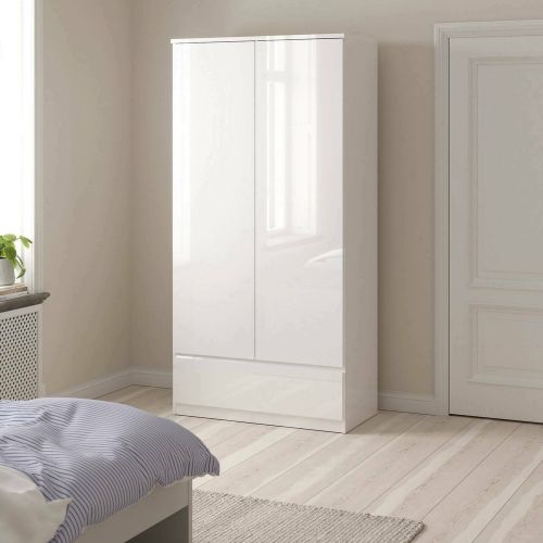 Guardaroba con appendiabiti bianco lucido 98x200h cm - Kab