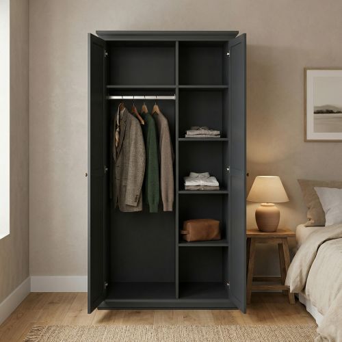 Guardaroba con appendiabiti grigio 96x200h cm - Albiolo