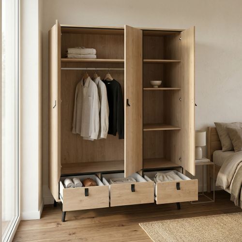 Guardaroba con appendiabiti rovere 150x200h cm - Zerbo