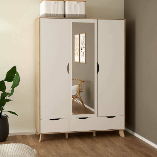 Guardaroba con appendiabiti rovere e bianco 147x201h cm - Pyarr