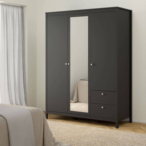 Guardaroba con cassetti nero 150x199h cm - Rufina
