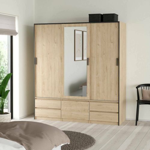 Guardaroba con specchio rovere 181x200h cm - Ljalkova