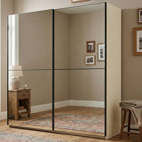 Guardaroba Grande Bianco Trasparente Appendiabiti 8 Ripiani 217x210h cm, 2 Ante - Ponso