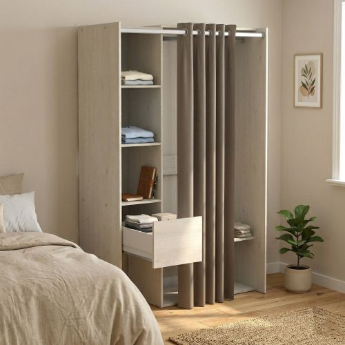 Guardaroba grande con appendiabiti rovere 119x183h cm - Elettori