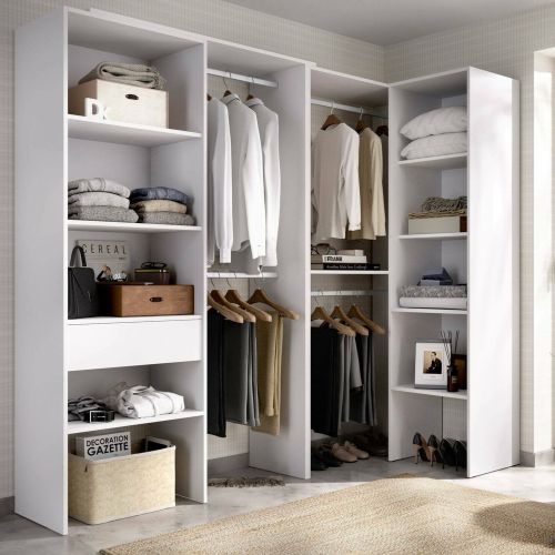 Guardaroba grande con ripiani regolabili bianco 248x187h cm - Florita
