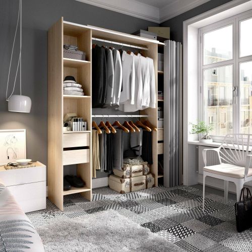 Guardaroba grande con ripiani regolabili rovere 180x205h cm - Olaf