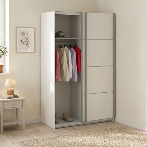Guardaroba in legno bianco 122x201h cm - NancyWake