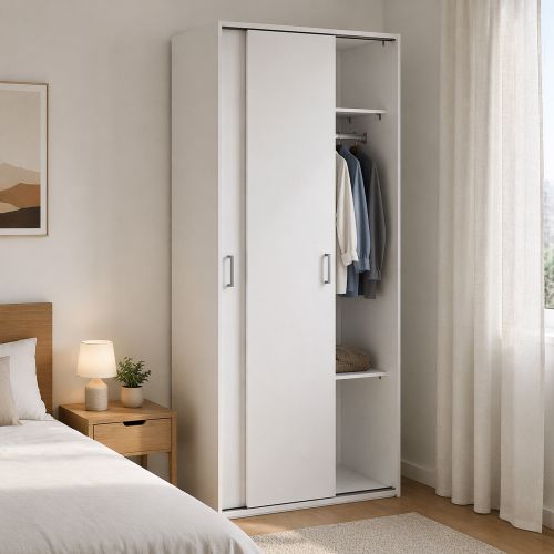 Guardaroba in legno bianco 77x175h cm - Cindy