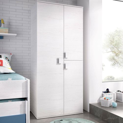 Guardaroba in legno bianco 90x202h cm - Abu