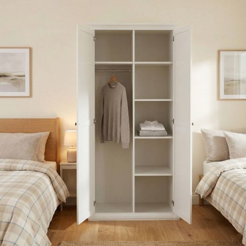 Guardaroba in legno bianco 96x200h cm - Albiolo