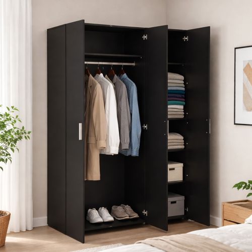 Guardaroba in legno nero 118x200h cm - Albacore