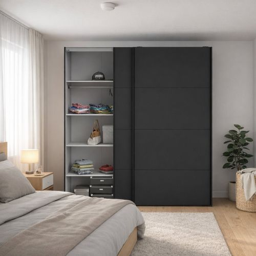 Guardaroba in legno nero 182x220h cm - Paeng