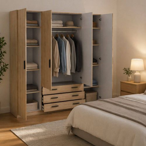 Guardaroba in legno rovere 195x200h cm - Epipola