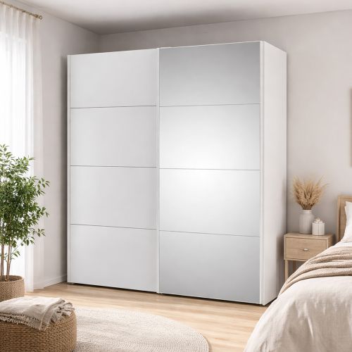 Guardaroba largo bianco lucido 182x220h cm - Seraphin