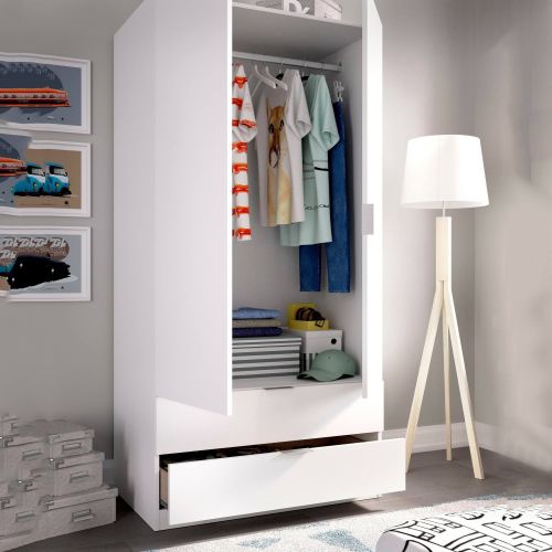 Guardaroba moderno bianco 81x184h cm - Anya
