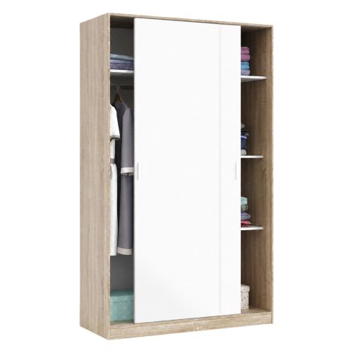 Guardaroba moderno rovere e bianco 120x200h cm - Adrenalin