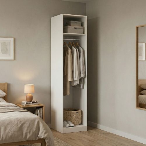 Guardaroba piccolo salvaspazio bianco 58x218h cm - Kaihime
