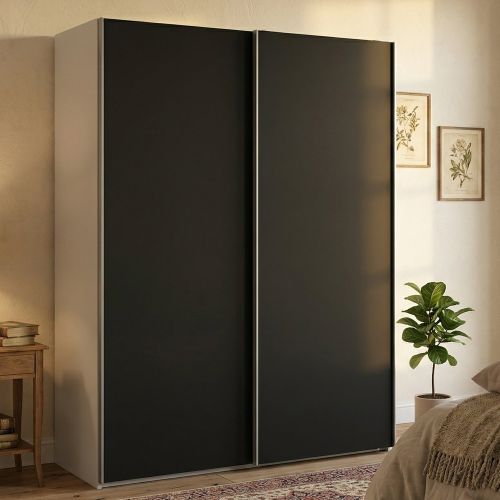 Guardaroba salvaspazio bianco e nero 150x200h cm - Maurice