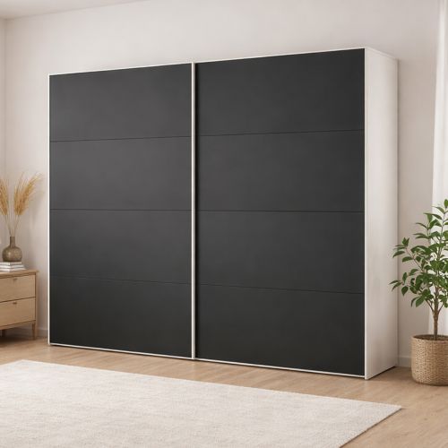 Guardaroba salvaspazio bianco e nero 242x220h cm - Kauri