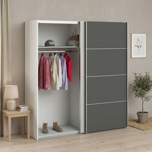 Guardaroba salvaspazio grigio e bianco 182x201h cm - Anela