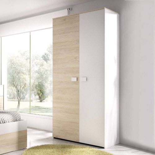 Guardaroba salvaspazio rovere e bianco 90x205h cm - Arcibald
