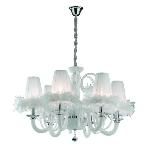 Lampada a Sospensione Bianco Materiale Struttura in Vetro, - Davagna