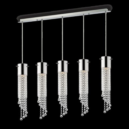 Lampada a sospensione, Lampadario, Luminare sospeso, Lampada a pendente, 100x8h47 cm, Trasparente