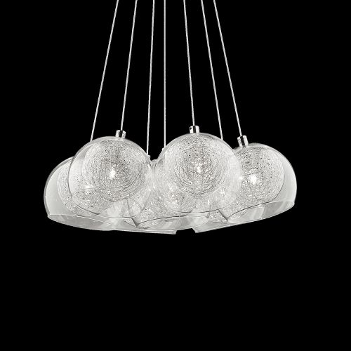Lampada a sospensione, Lampadario, Luminare sospeso, Lampada a pendente, 38x38h33 cm, Cromo