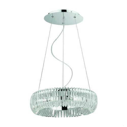 Lampada a sospensione, Lampadario, Luminare sospeso, Lampada a pendente, 40x40h25 cm, Trasparente