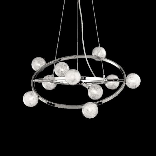 Lampada a sospensione, Lampadario, Luminare sospeso, Lampada a pendente, 61x61h36 cm, Cromo