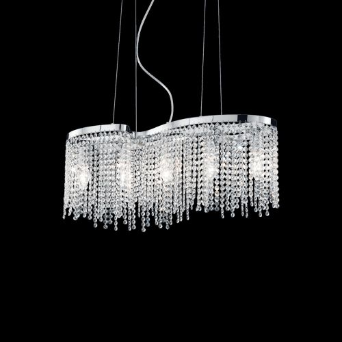 Lampada a sospensione, Lampadario, Luminare sospeso, Lampada a pendente, 65x19h40 cm, Cromo