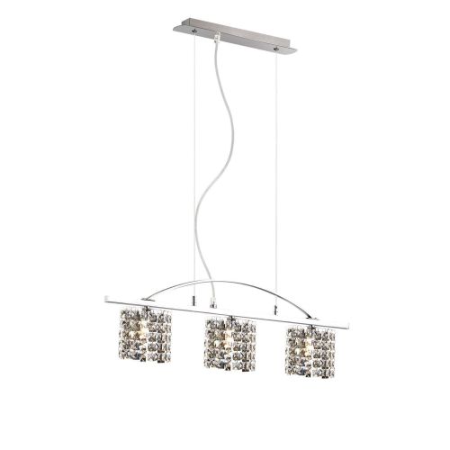 Lampada a sospensione, Lampadario, Luminare sospeso, Lampada a pendente, 65x8h23 cm, Cromo